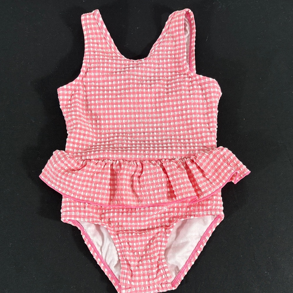 Cat & Jack Pink Ruffled One-Piece Swimsuit